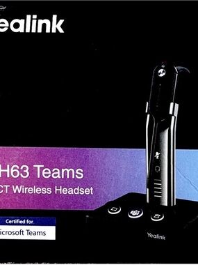 YEALINK WH63 DECT Wireless Headset Noise Cancelling USB Teams Certified Sealed